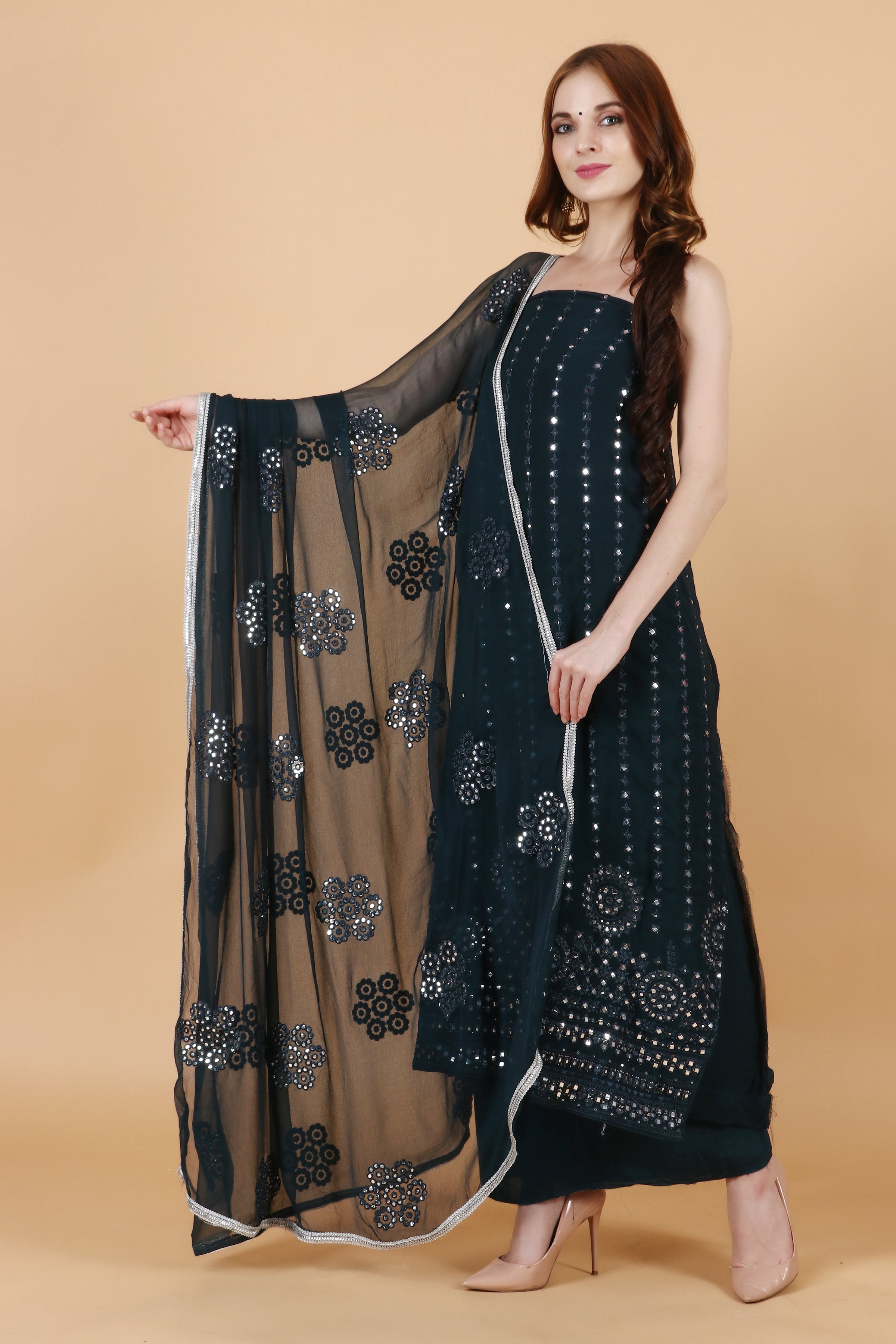 Party wear Maheshwari Silk Suit Material at Rs.995/Piece in delhi offer by  Swastik Creations